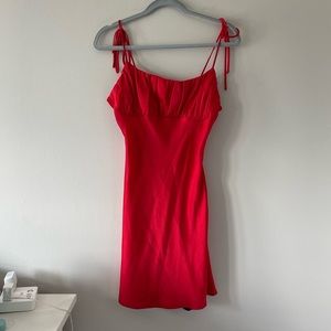 Cotton Candy LA Tie Strap Mini Red Dress
